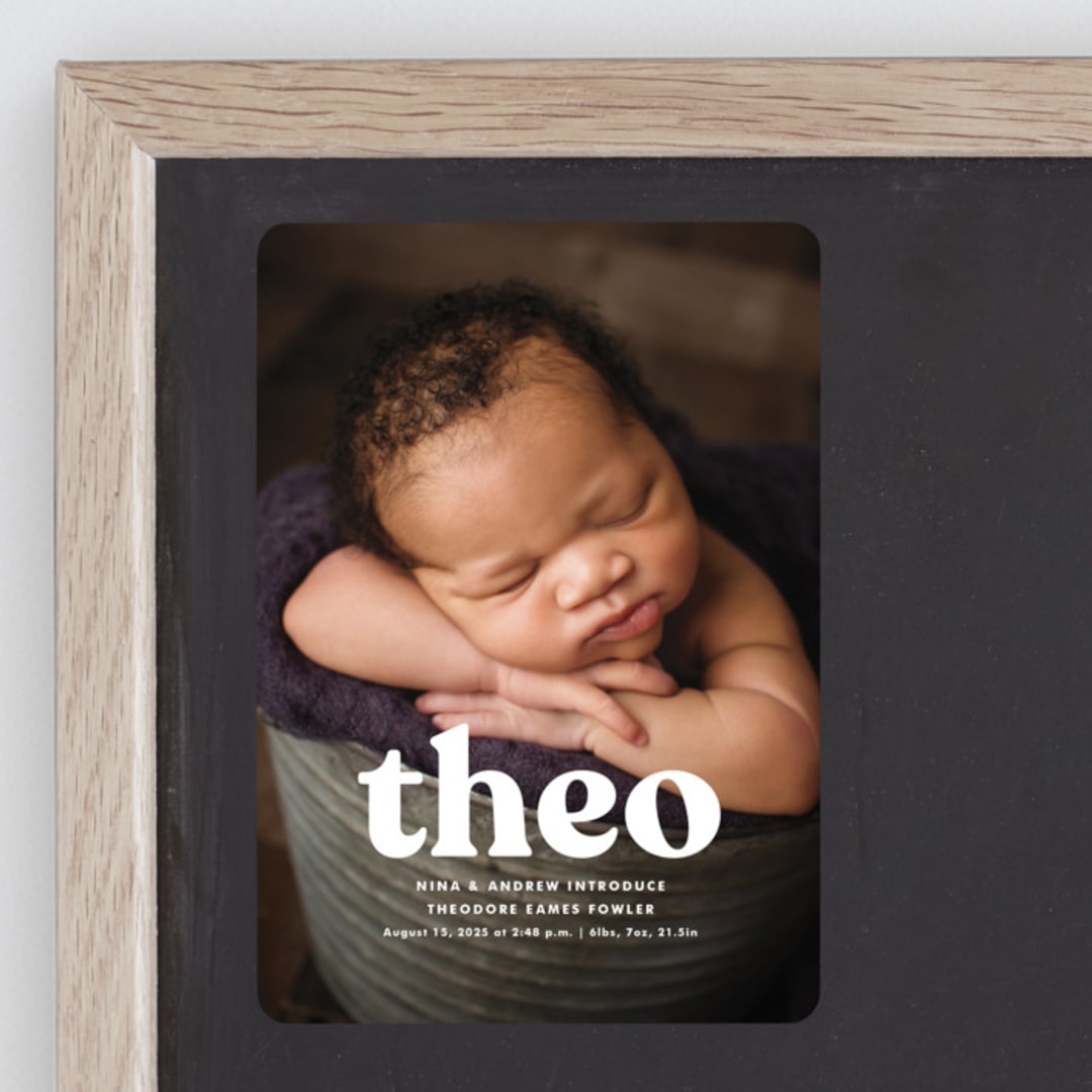 "Modern Vintage" - Birth Announcements in Ghost by Lea Delaveris - Front