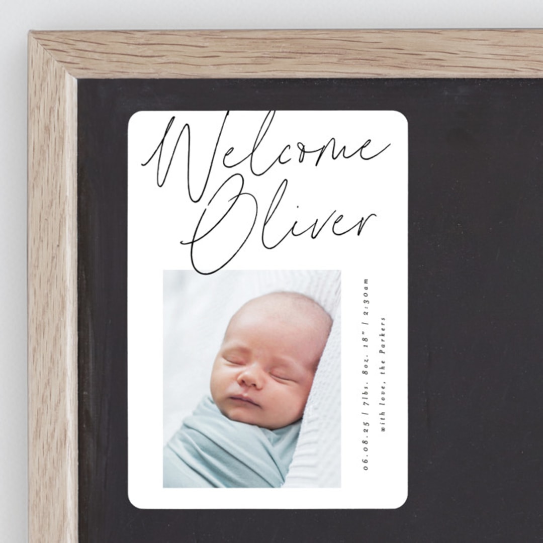 "Simply" - Birth Announcements in Noir by AK Graphics - Front
