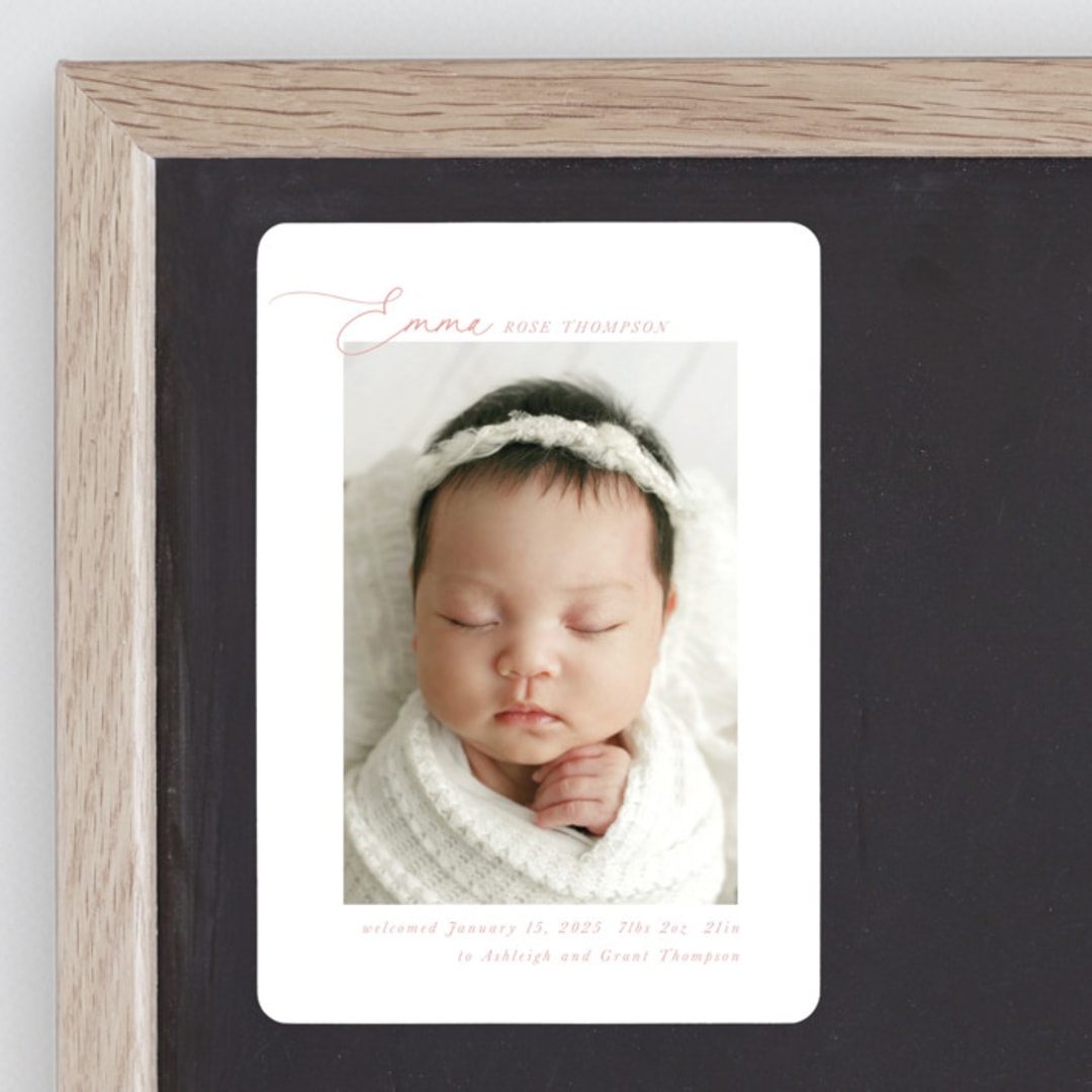 "Sweetest" - Birth Announcements in Rose by Jenna Holcomb - Front