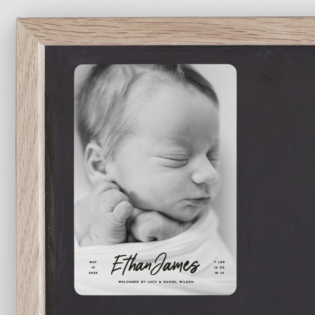 "Just The Facts" - Birth Announcements in Volcano by Owl and Toad - Front