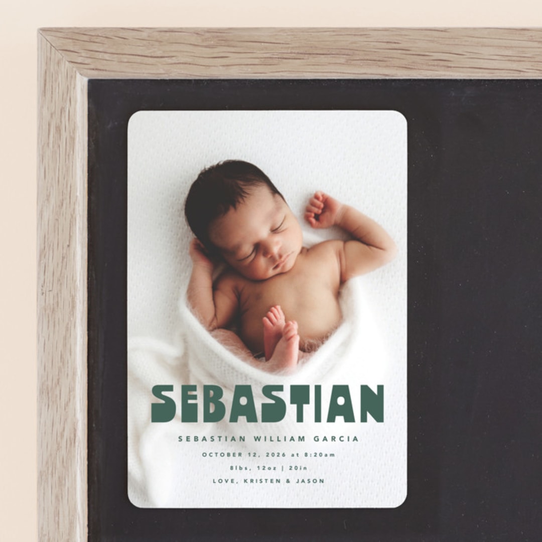 "Boldly Named" - Birth Announcements in Forest by Anna Elder - Front