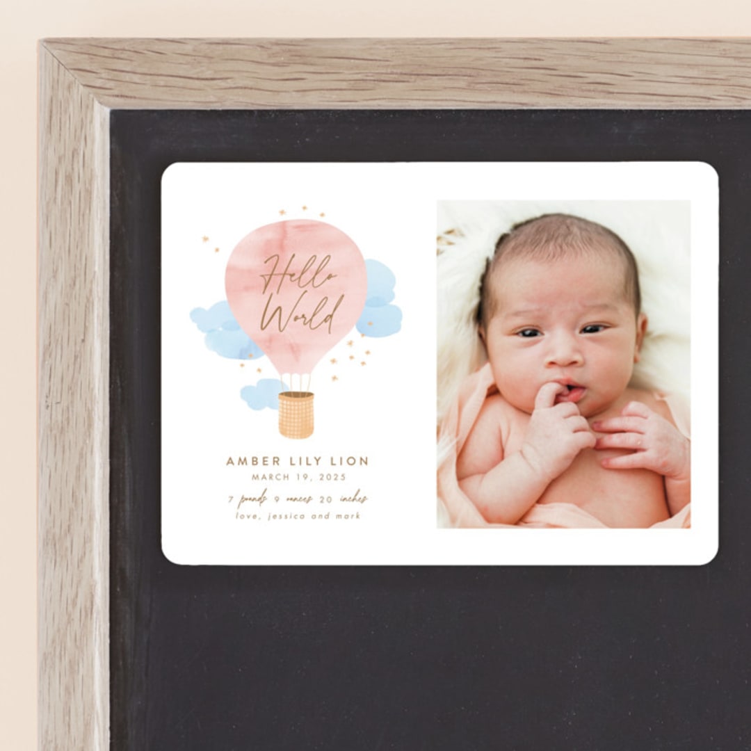 "Baby World" - Birth Announcements in Blush by Kanika Mathur - Front