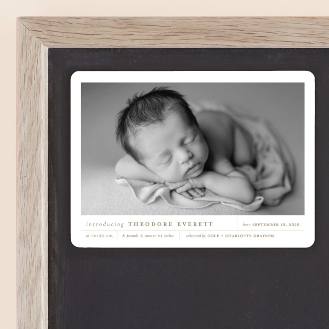 "Modern Grid" - Birth Announcements in Sand by Alexandra Cohn - Front