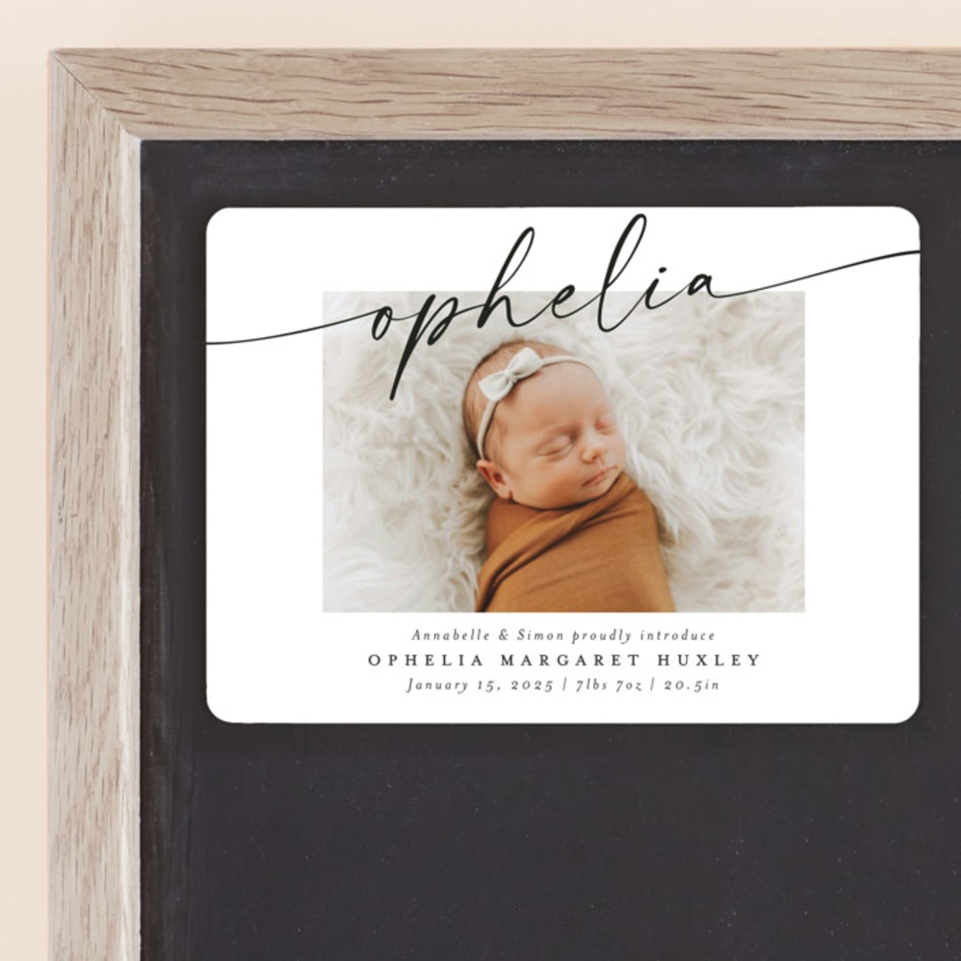 "Signature Name" - Birth Announcements in Coal by Meggy Masters - Front