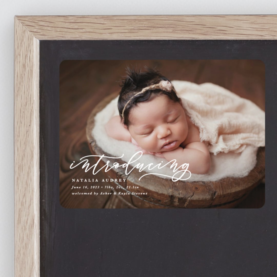 "Introducing" - Birth Announcements in Marble by Lea Delaveris - Front