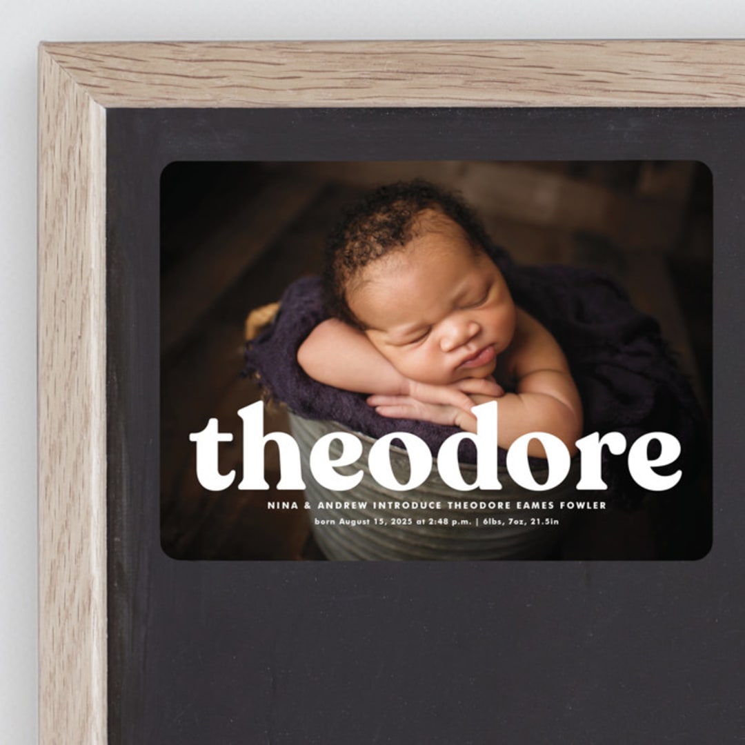 "Modern Vintage" - Birth Announcements in Ghost by Lea Delaveris - Front