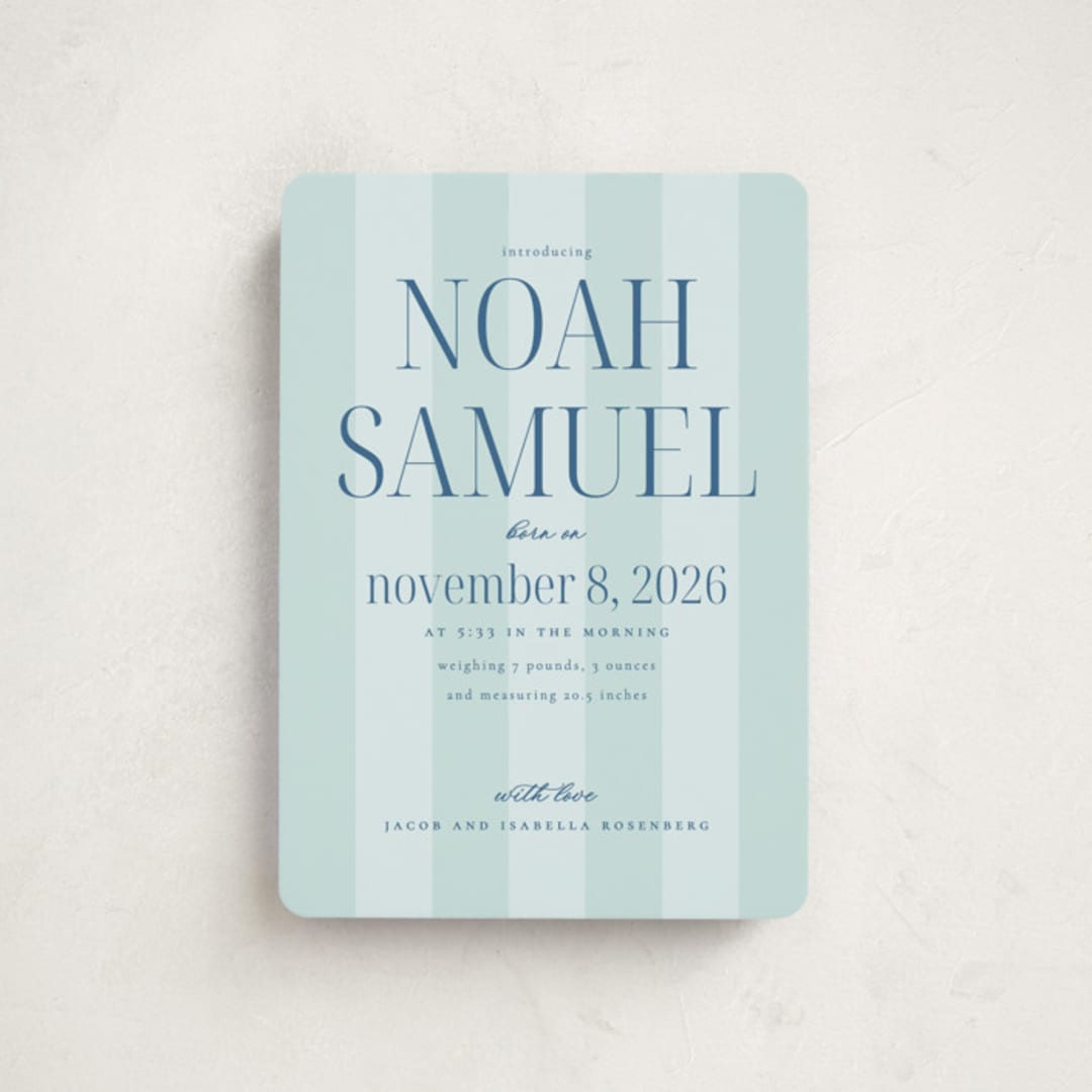 "Simple Happiness" - Birth Announcements in Seagrass by Claudia Orengo - Front