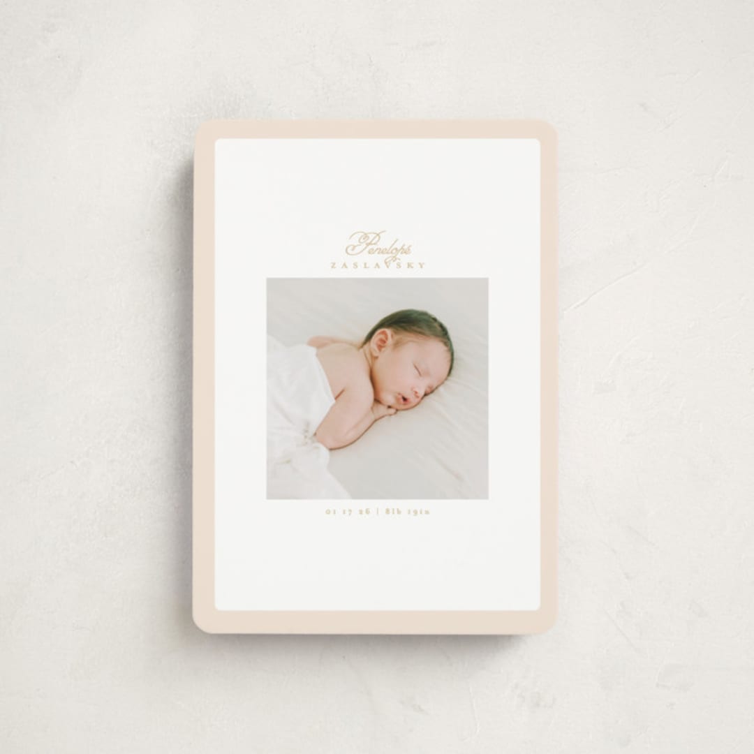 "soft frame" - Birth Announcements in Peachy by Phrosné Barwood - Front
