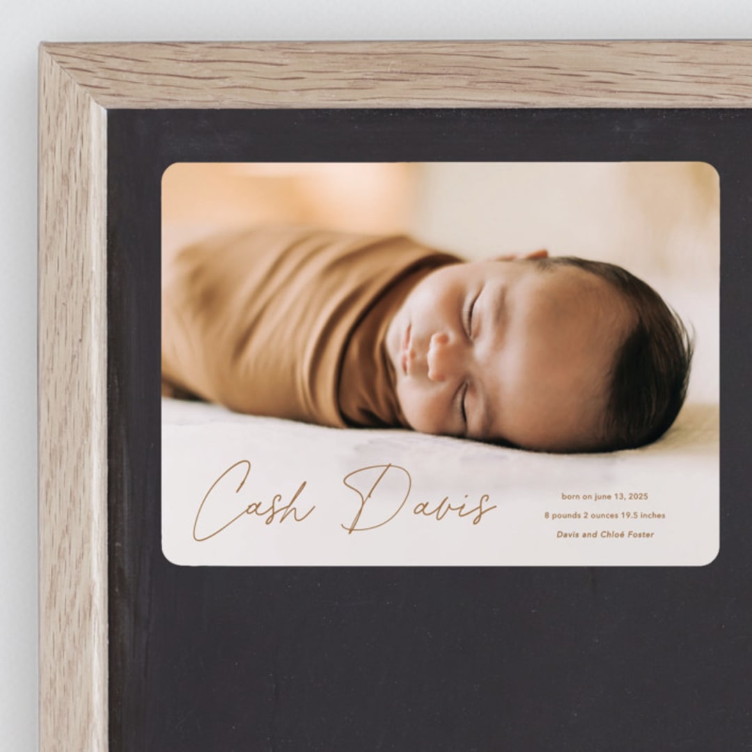"Swaddle" - Birth Announcements in Rust by Stacey Meacham - Front