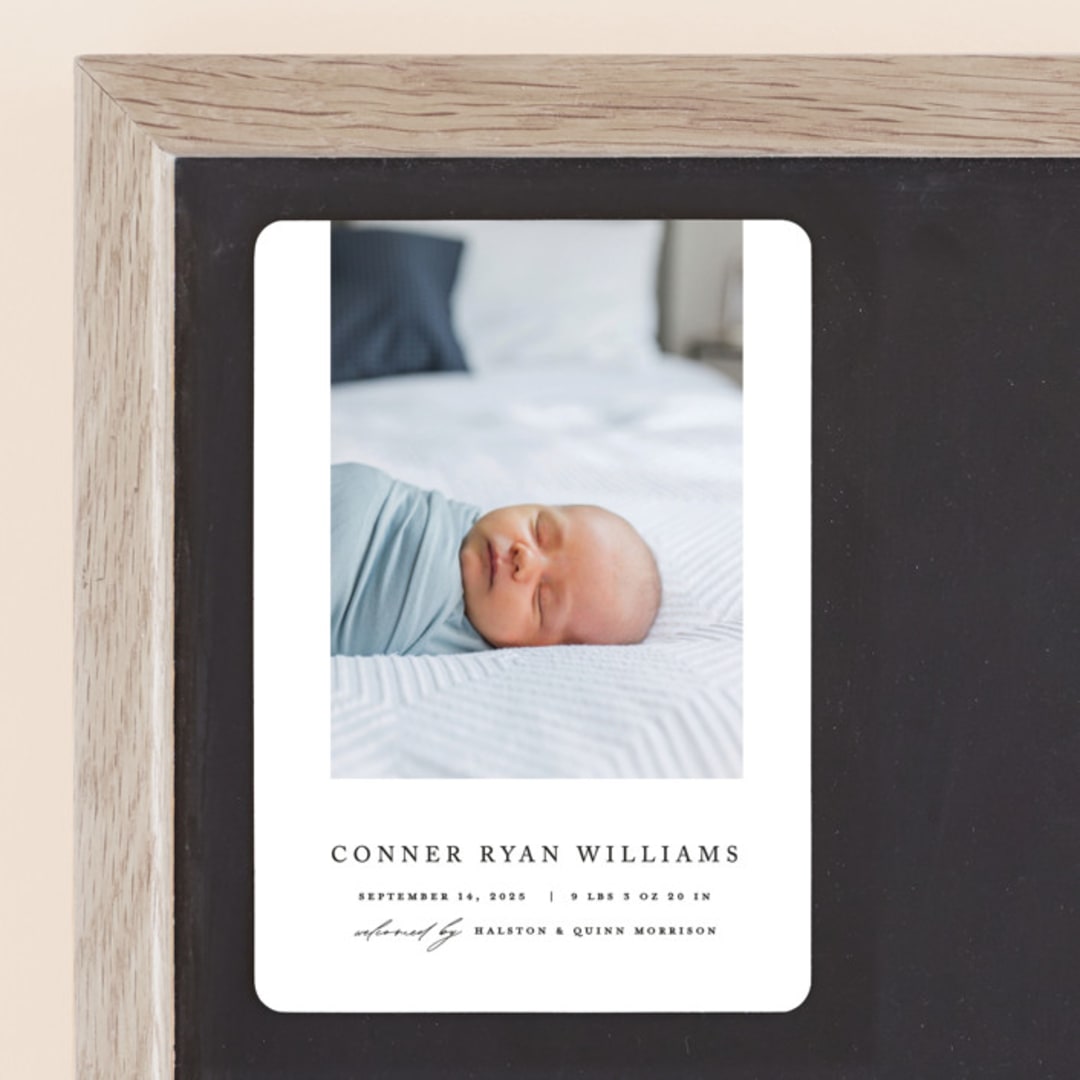 "Dreamer" - Birth Announcements in Onyx by Pixel and Hank - Front