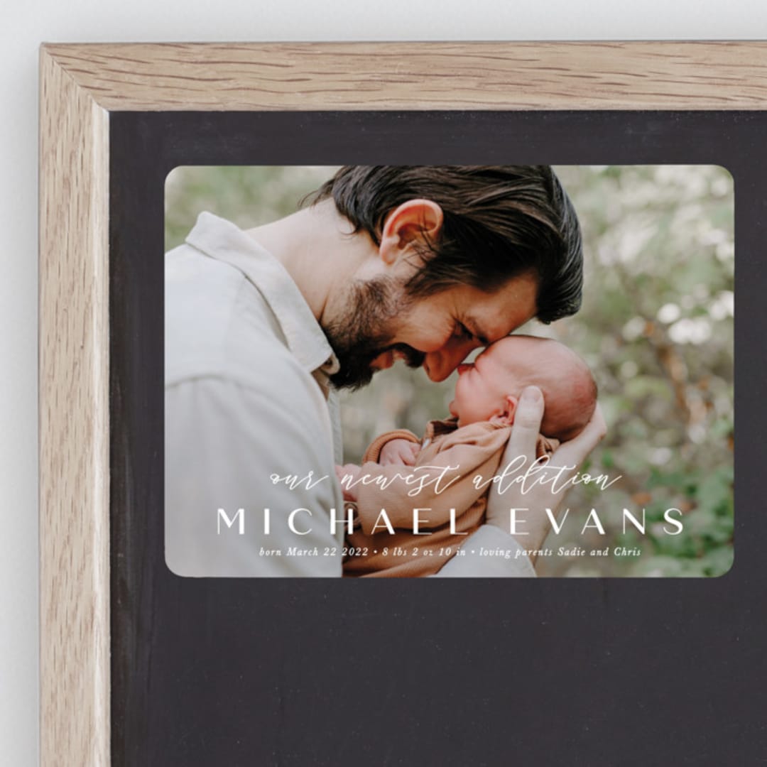 "our newest" - Birth Announcements in Powder by Abi de Leon - Front