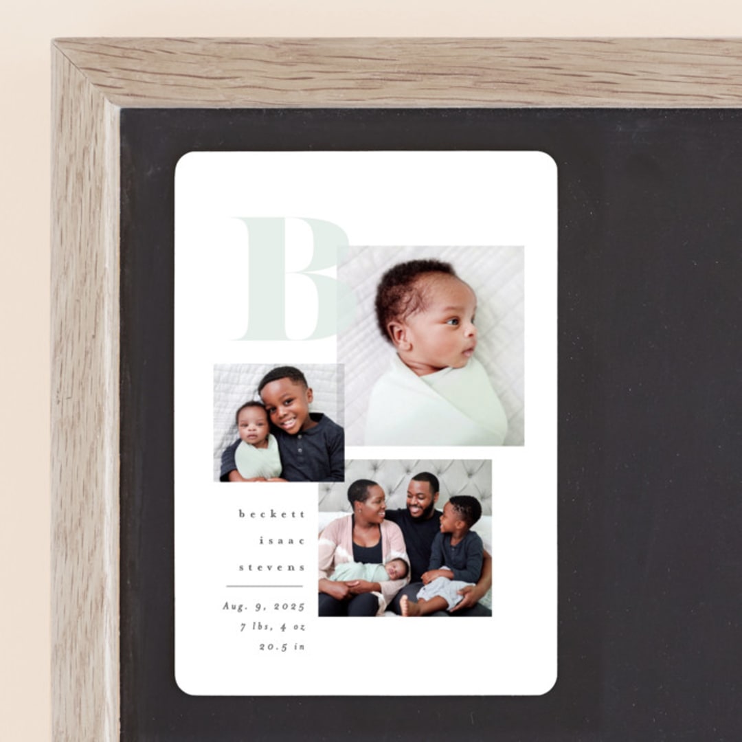 "Initial three" - Birth Announcements in Mist by Lea Delaveris - Front