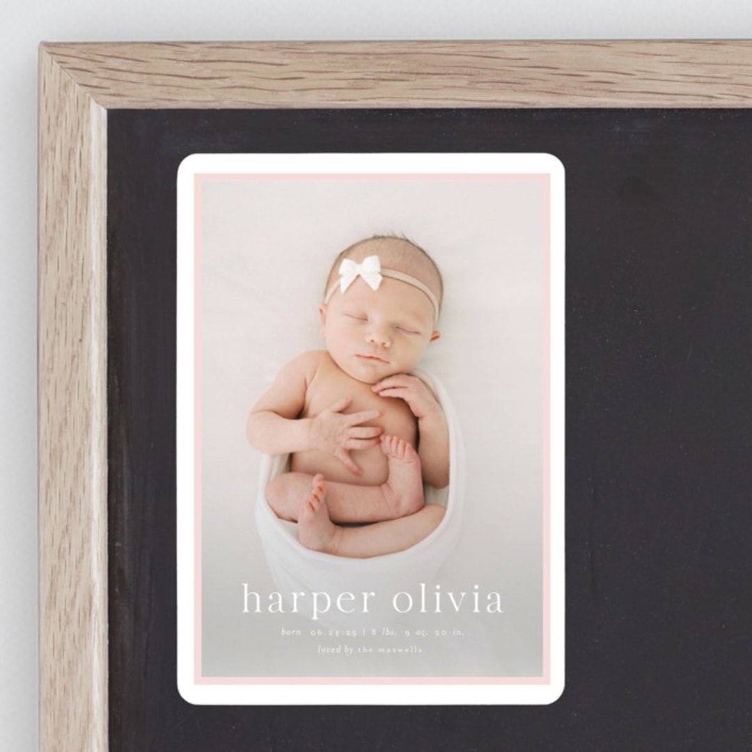 "Portraiture" - Birth Announcements in Rose by Alexandra Cohn - Front