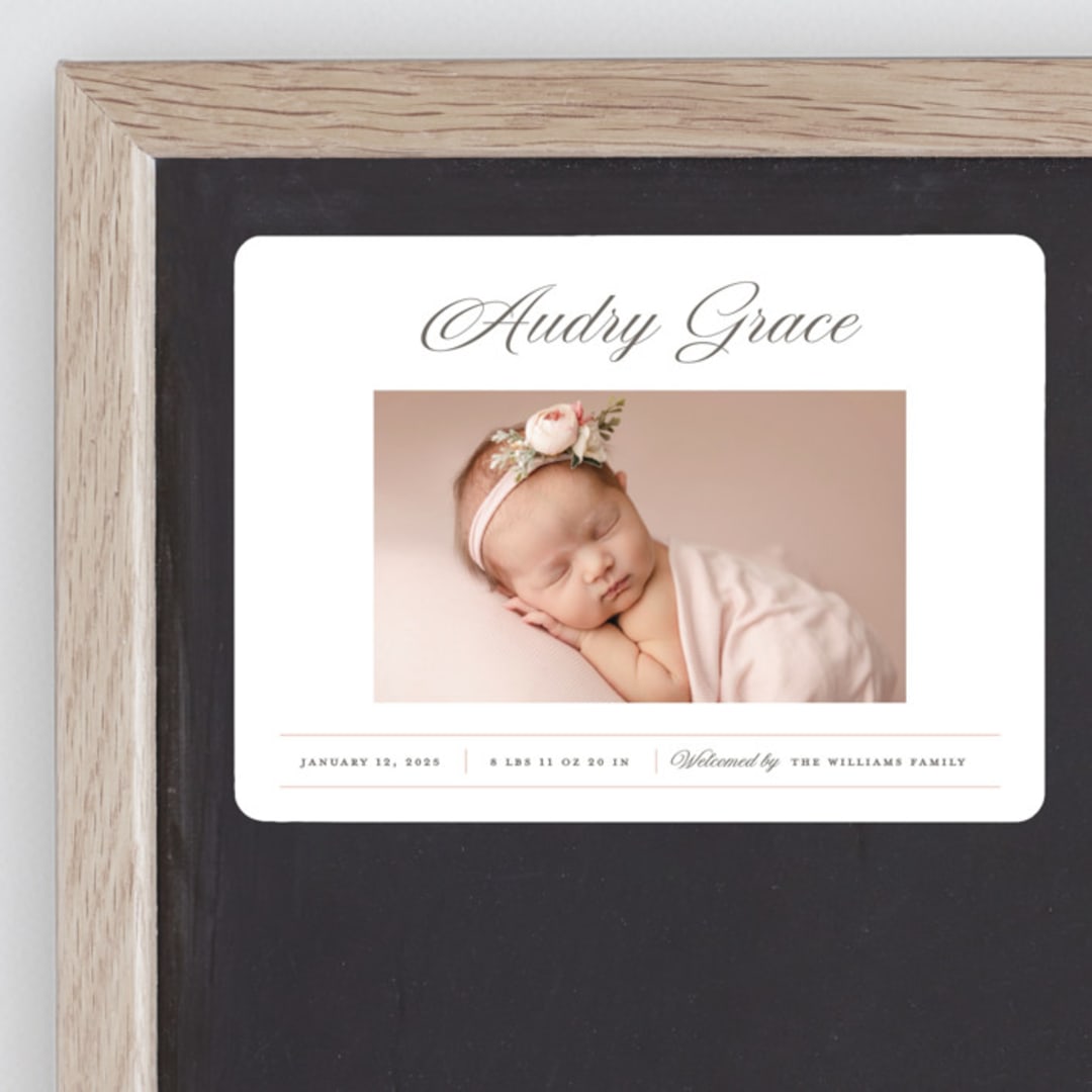 "Elegance" - Birth Announcements in Peony by Pixel and Hank - Front
