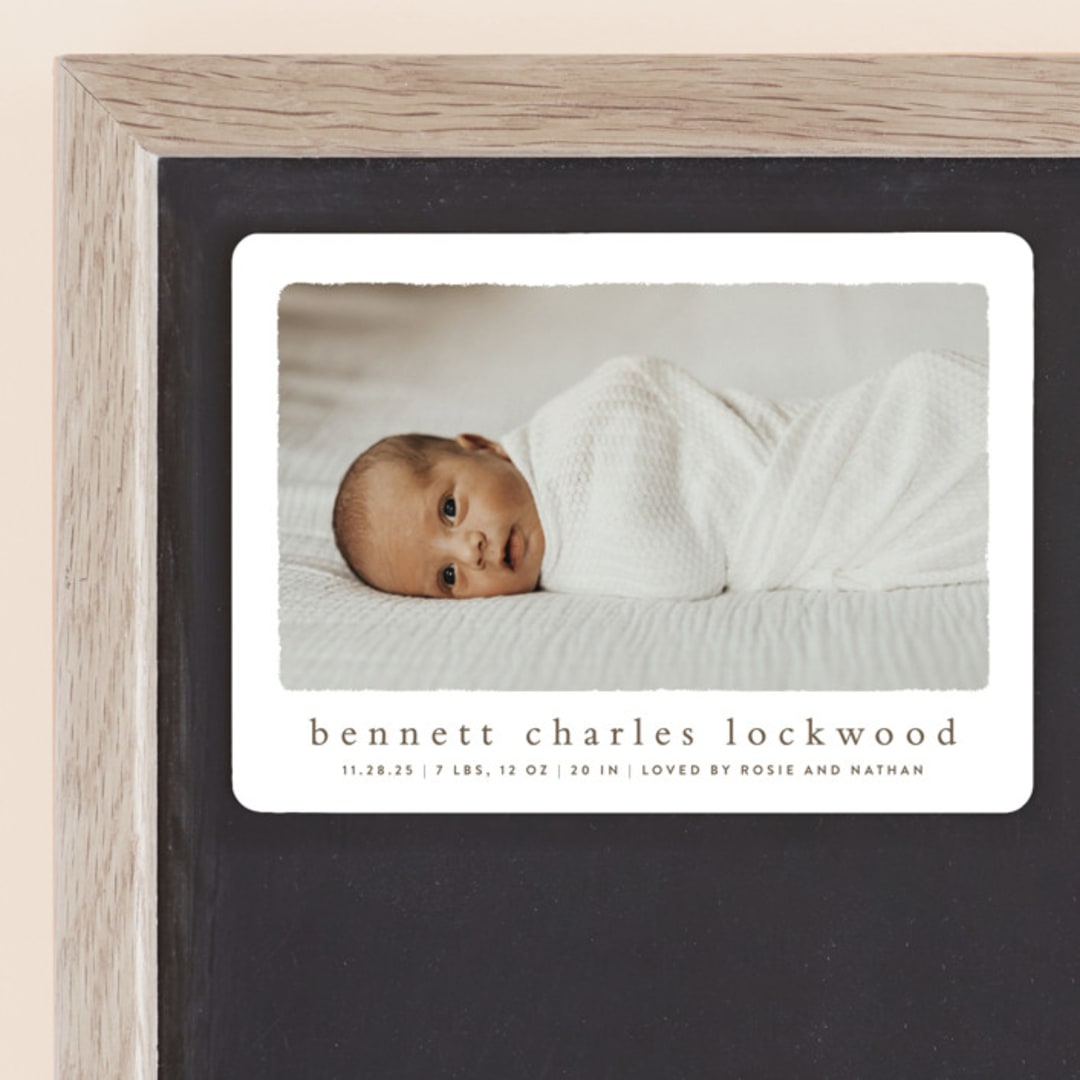 "Rustic" - Birth Announcements in Chestnut by Ekko Studio - Front