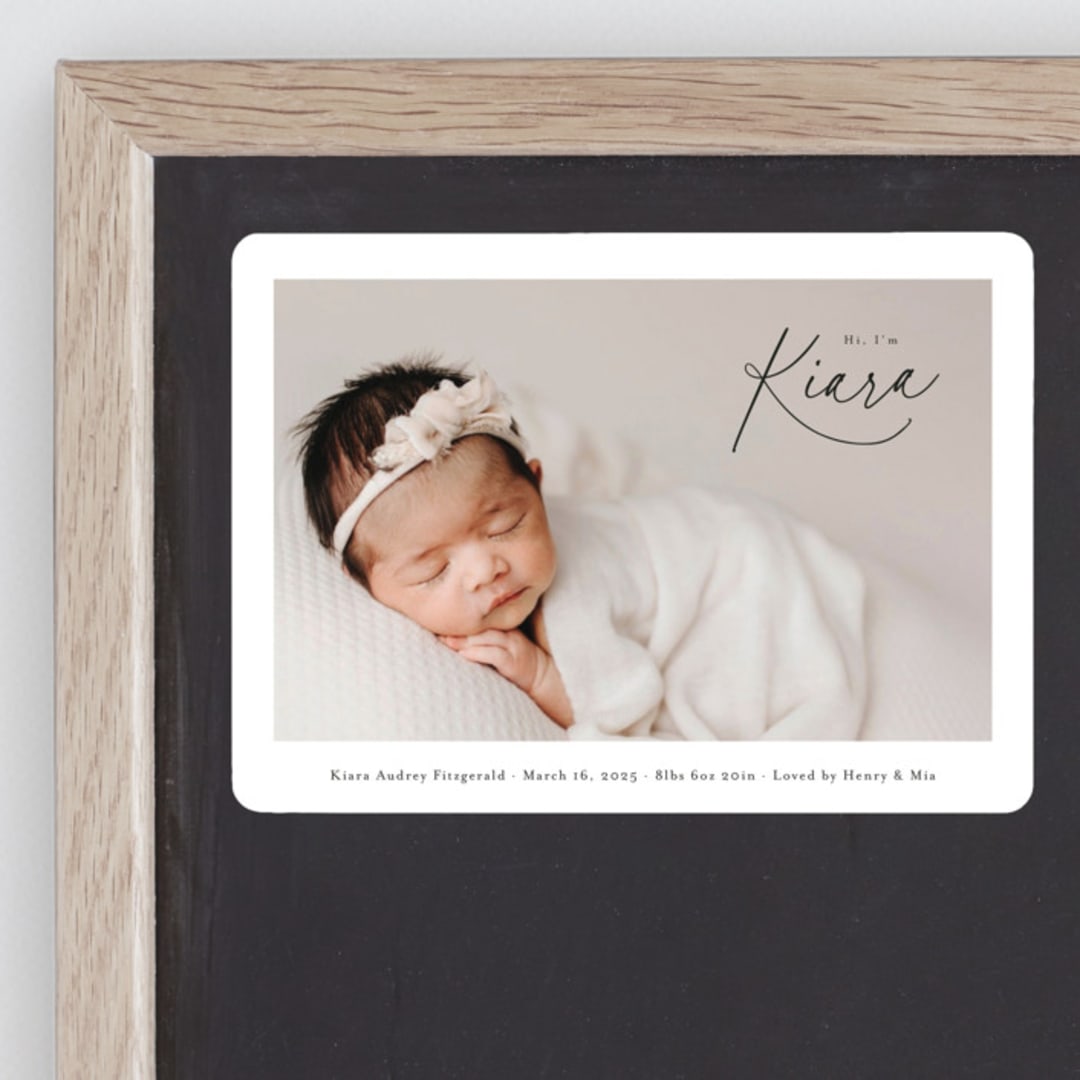 "Corner Hello" - Birth Announcements in Midnight by Jackie Crawford - Front