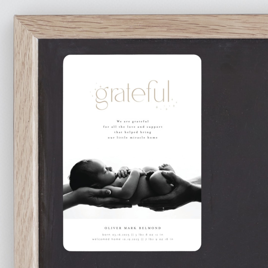"Grateful" - Birth Announcements in Stars by Orasie - Front