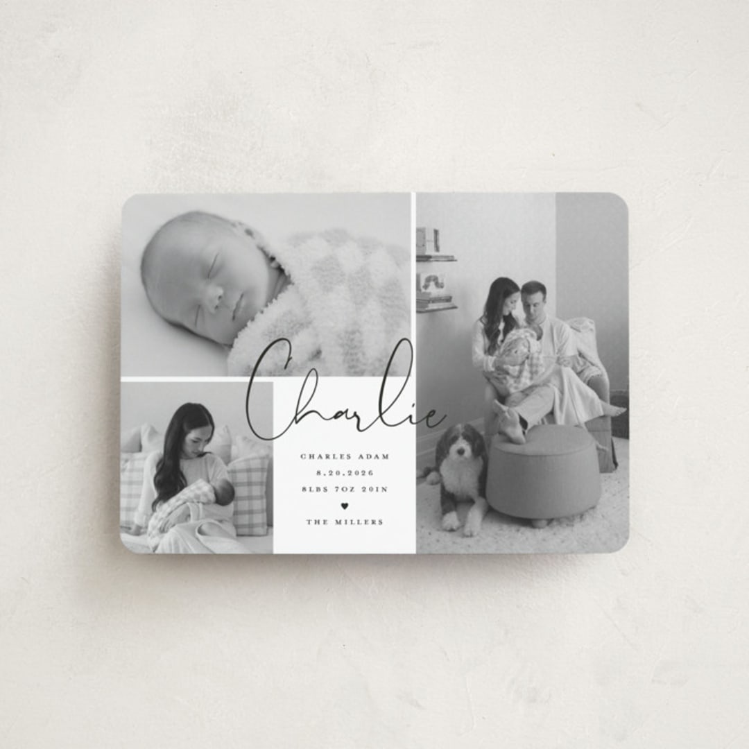 "Trio of Love" - Birth Announcements in Night by Michelle Taylor - Front