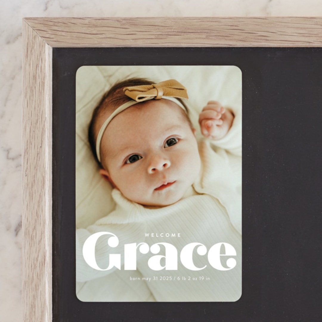 "name" - Birth Announcements in Pearl by Lori Wemple - Front