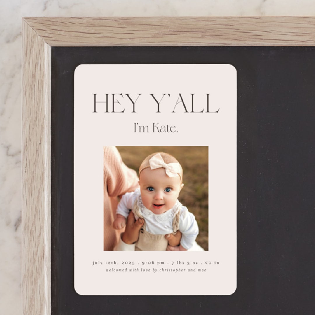 "Southern Babe" - Birth Announcements in Sand by Morgan Kendall - Front