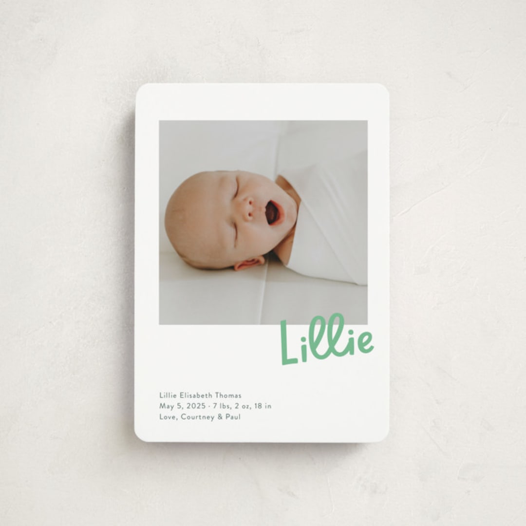 "Jolly Good" - Birth Announcements in Clover by Megan Davis - Front