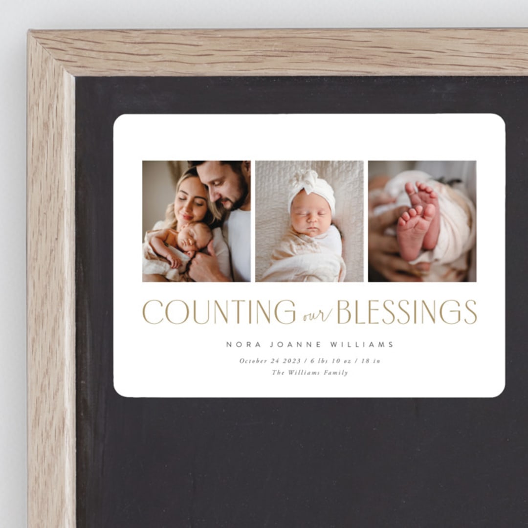 "Counting Those Blessings" - Birth Announcements in Sugar by Robert and Stella - Front