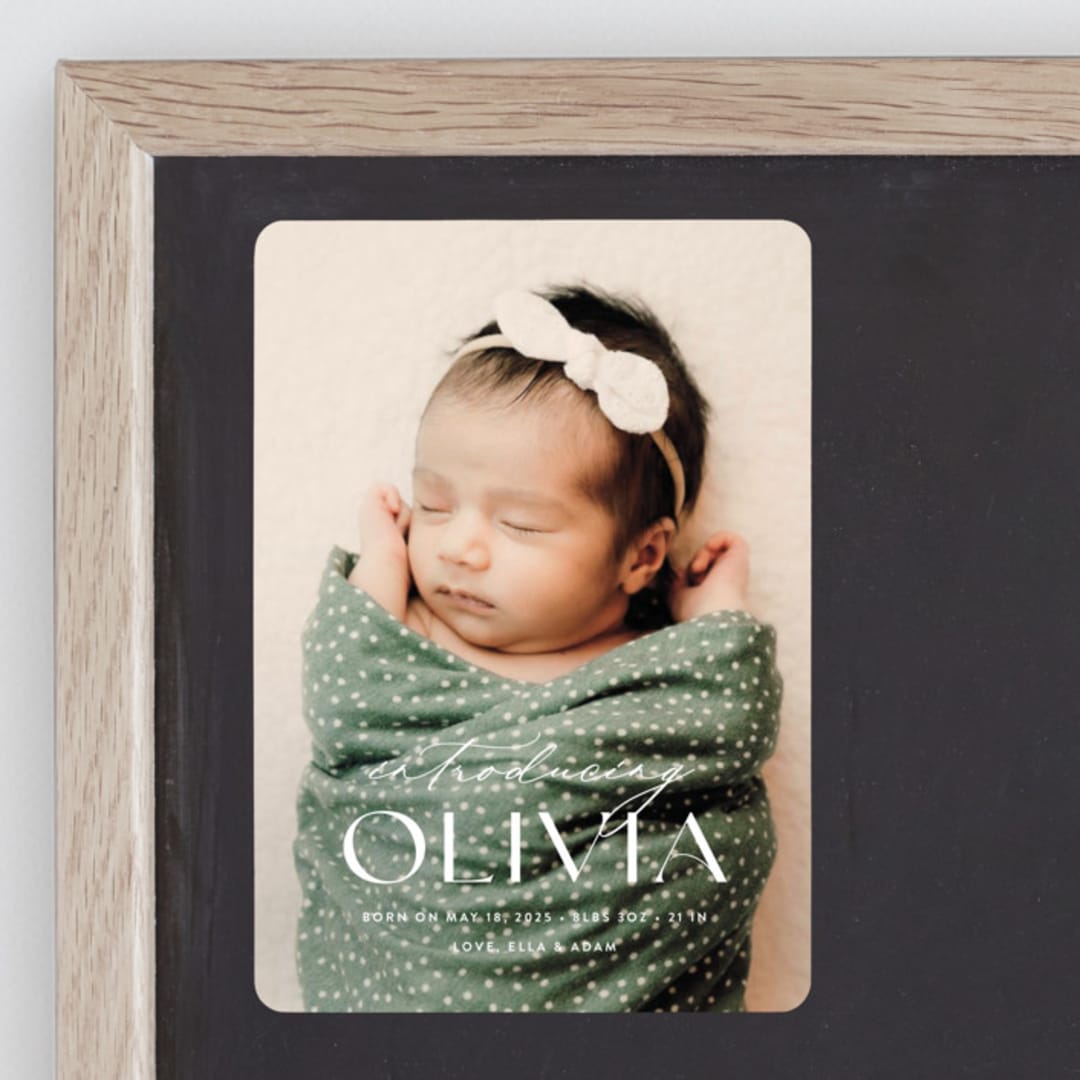 "Bold Introduction" - Birth Announcements in Natural by Ana Sharpe - Front