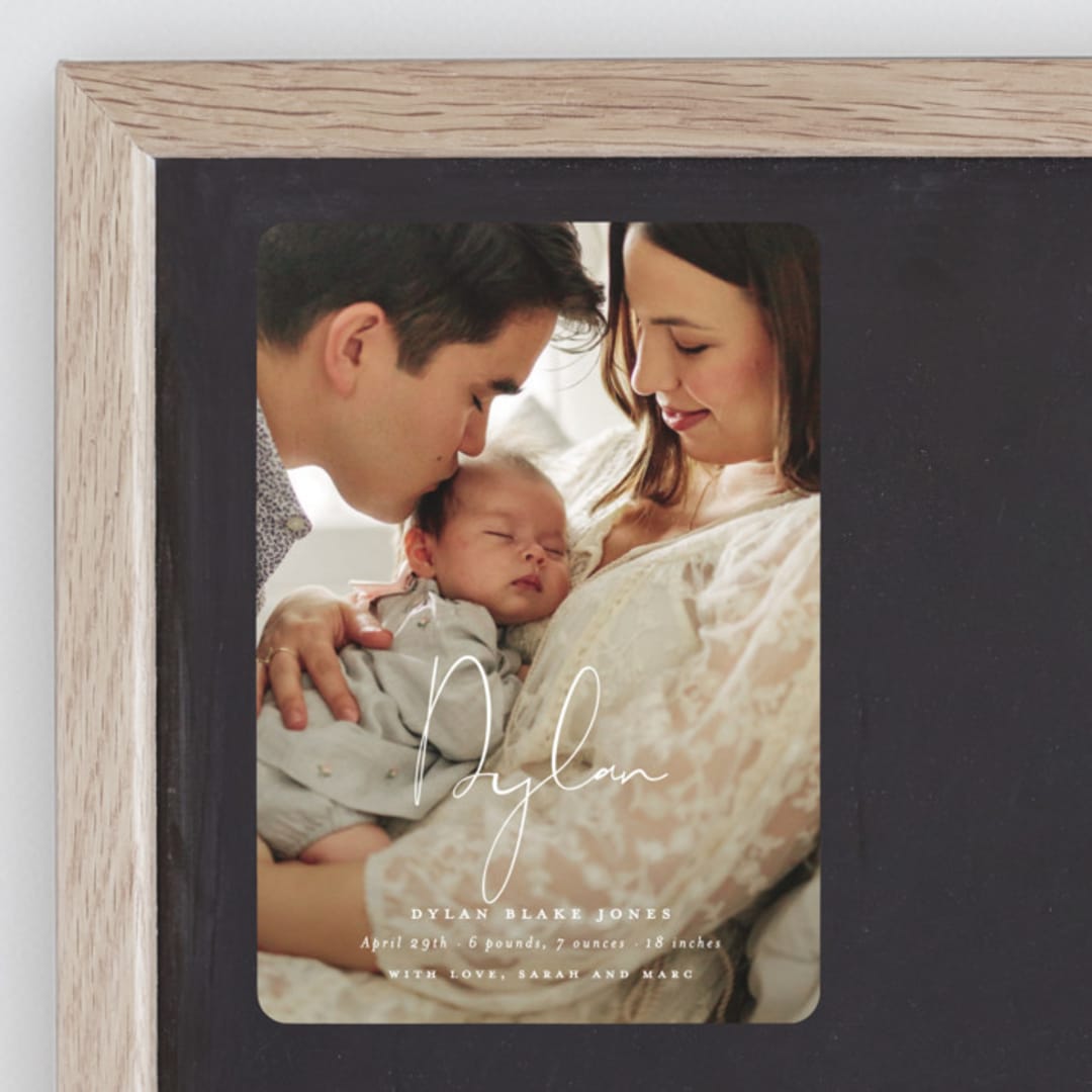 "Delicate" - Birth Announcements in Powder by Sara Hicks Malone - Front