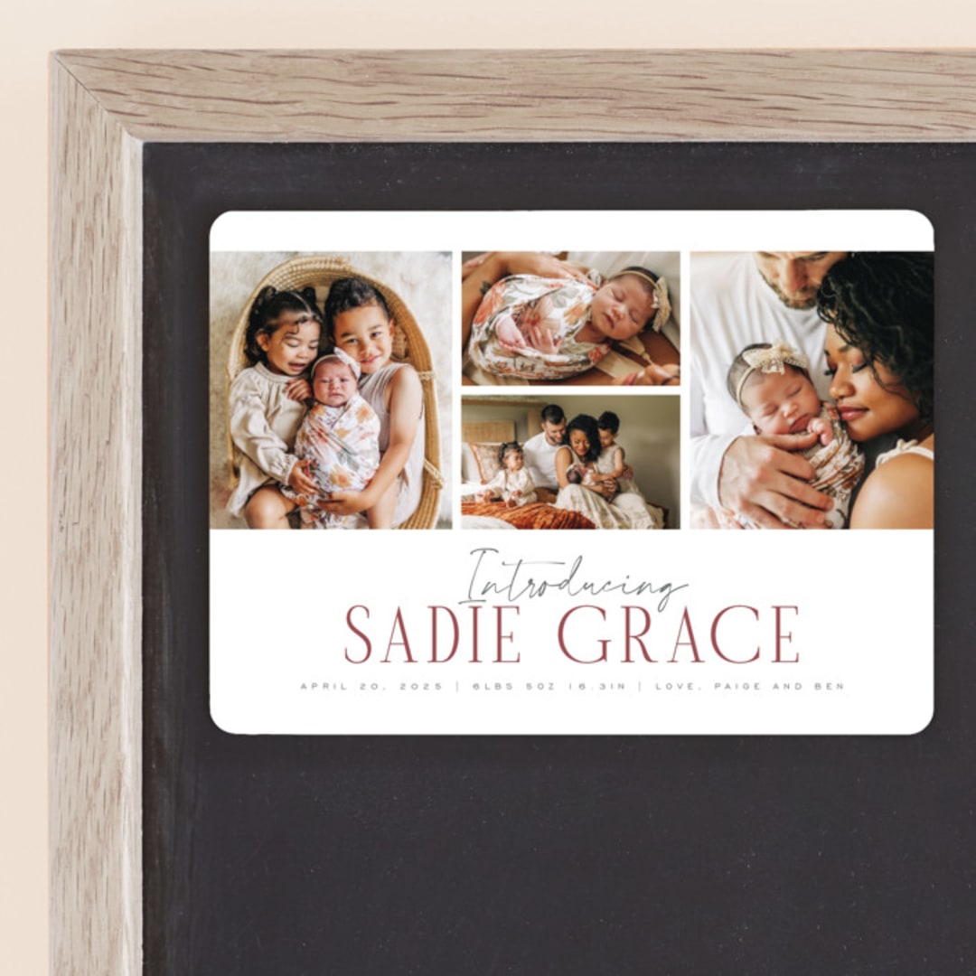 "Cheer All Year" - Birth Announcements in Rose by Michelle Taylor - Front