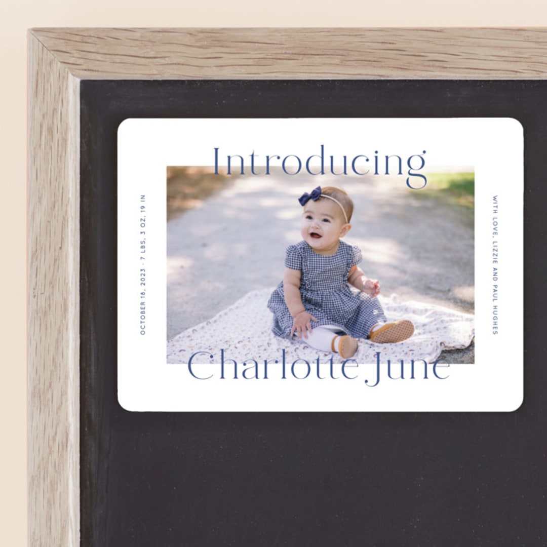 "Chatham" - Birth Announcements in Navy by Megan Davis - Front