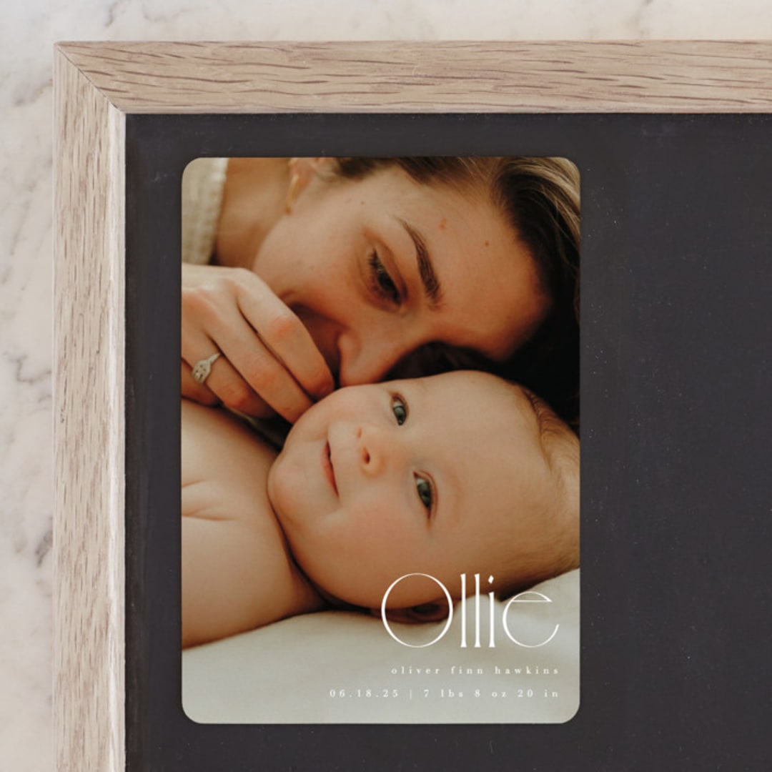 "Ollie" - Birth Announcements in Cotton by Kristie Kern - Front