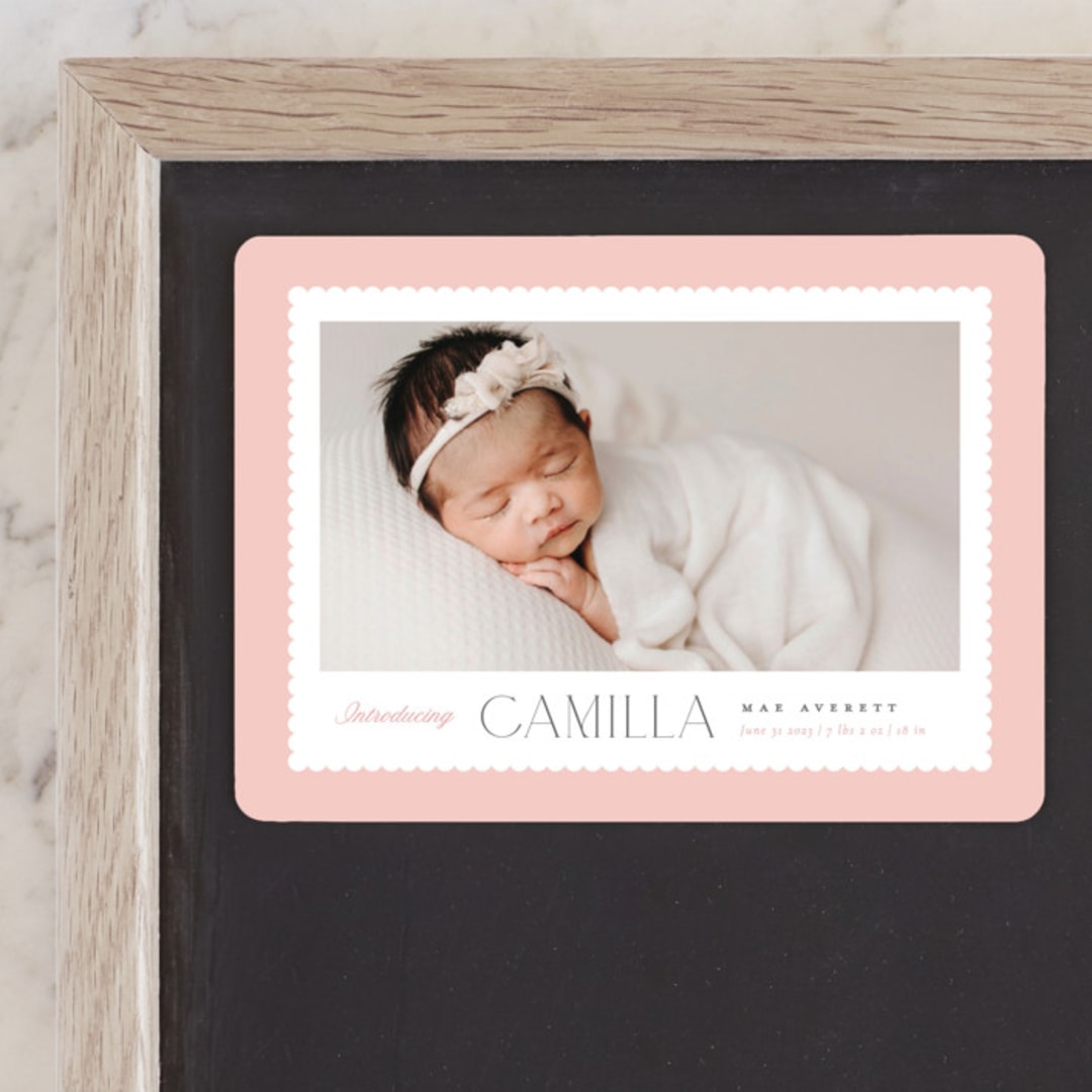 "Sweet scallop" - Birth Announcements in Rose by Robert and Stella - Front