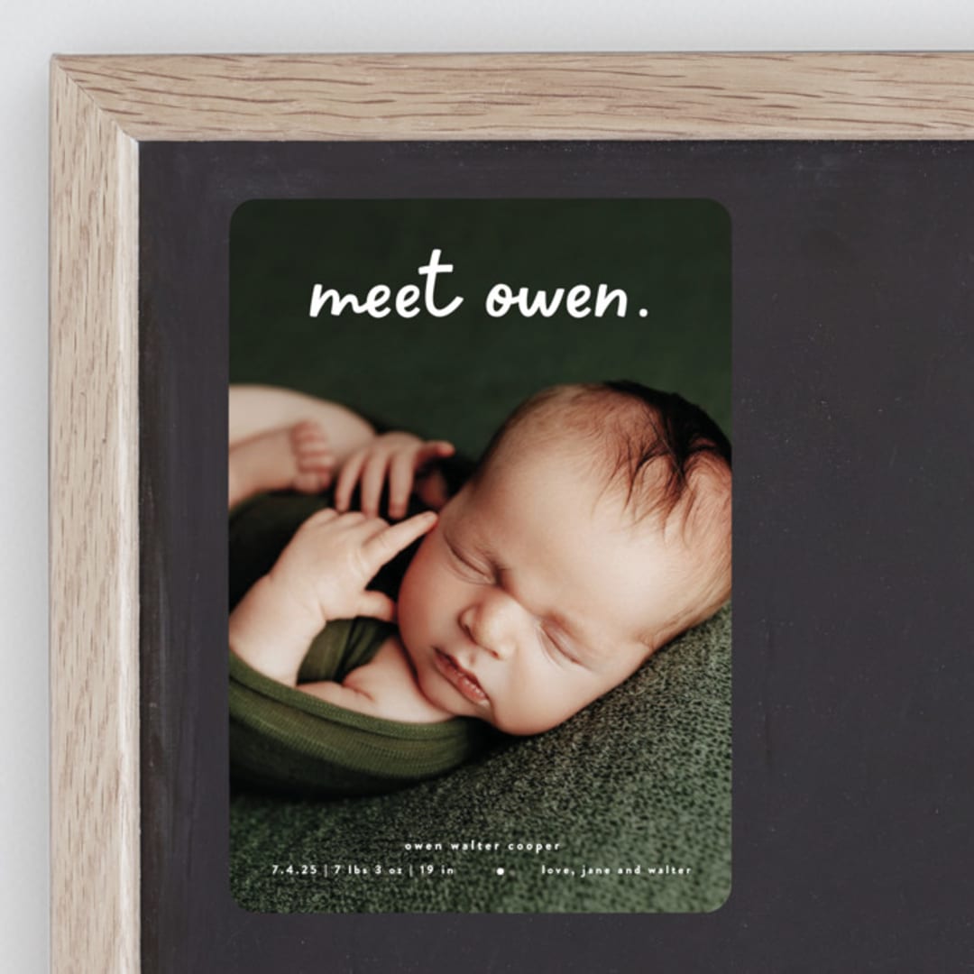 "Meet Cute" - Birth Announcements in Snow by Lauren Chism - Front