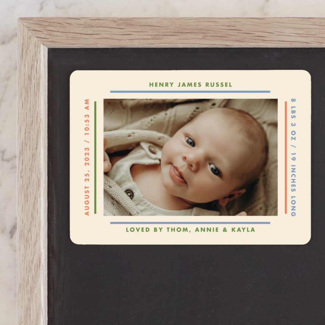 "Framework" - Birth Announcements in Halo by Baumbirdy - Front