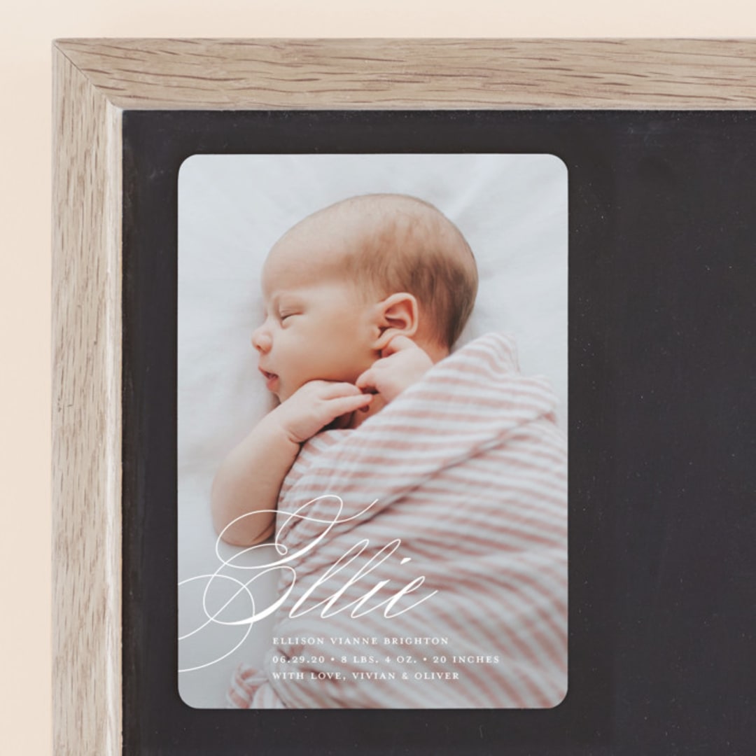 "Precious Script" - Birth Announcements in Sugar by Jessica Williams - Front