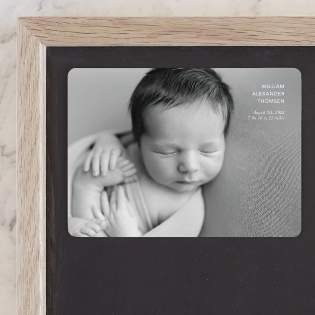 "Simple Details" - Birth Announcements in Cloud by Kristin Oliversen - Front