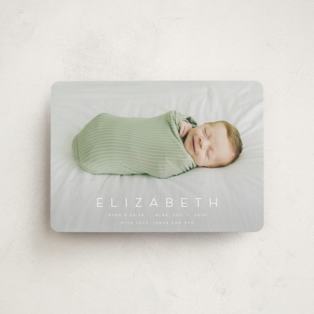 "Sweet Love" - Birth Announcements in Sugar by Juneau Designs - Front