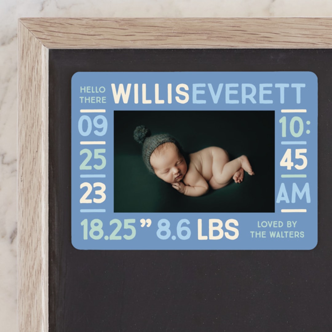 "Colorful Stats" - Birth Announcements in Aqua by Baumbirdy - Front