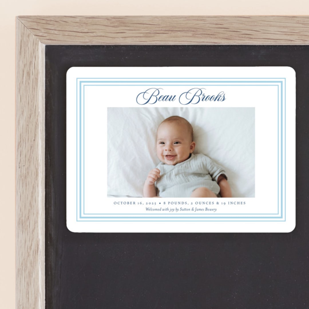 "Little Darling" - Birth Announcements in Baby Blue by Alston Foster - Front