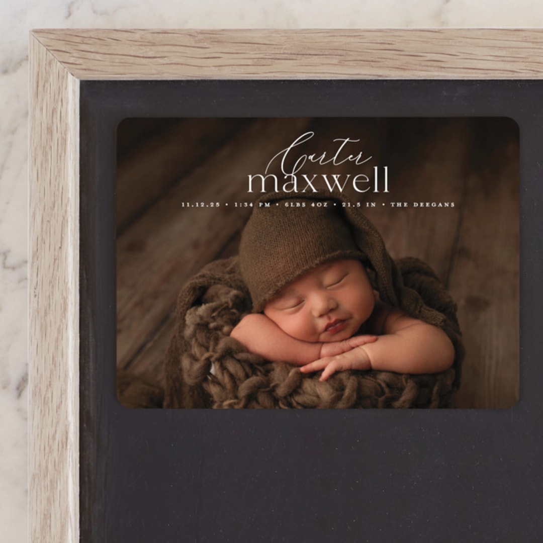 "Contemporary Classic" - Birth Announcements in Jasmine by Erin Deegan - Front