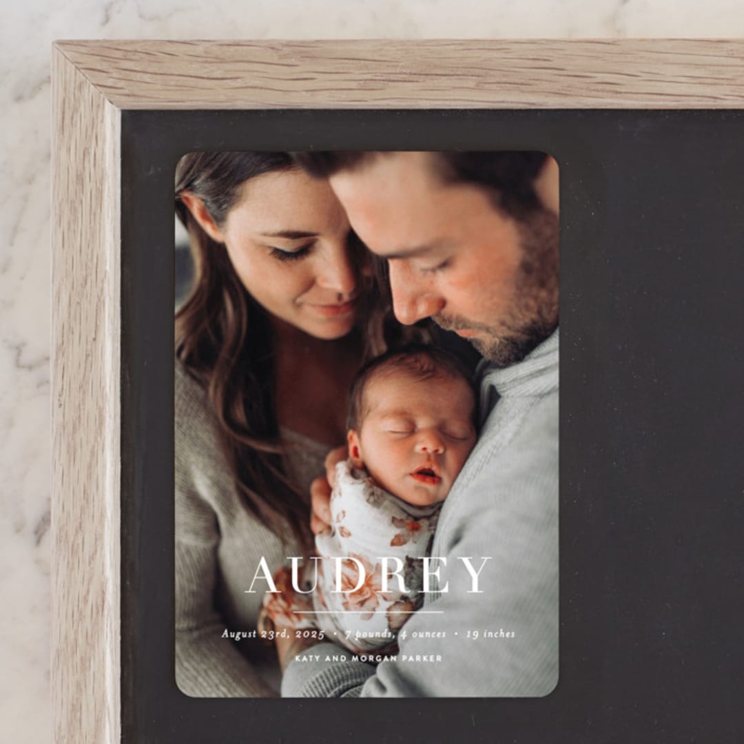 "the edit" - Birth Announcements in Simply White by Sara Hicks Malone - Front