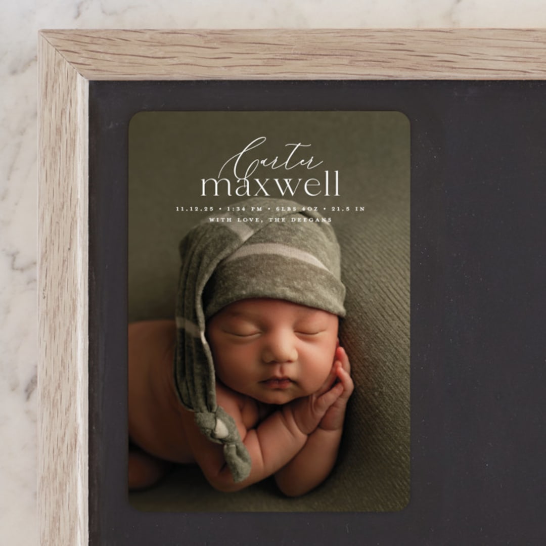 "Contemporary Classic" - Birth Announcements in Jasmine by Erin Deegan - Front