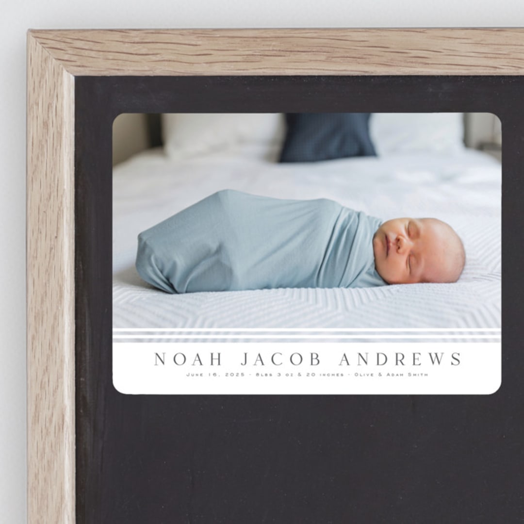 "Minimalist Stripes" - Birth Announcements in Cloud by Nicole Walsh - Front