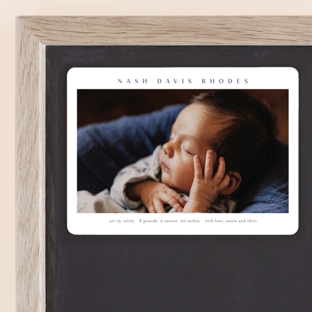 "Simple name" - Birth Announcements in Cobalt by Stacey Meacham - Front