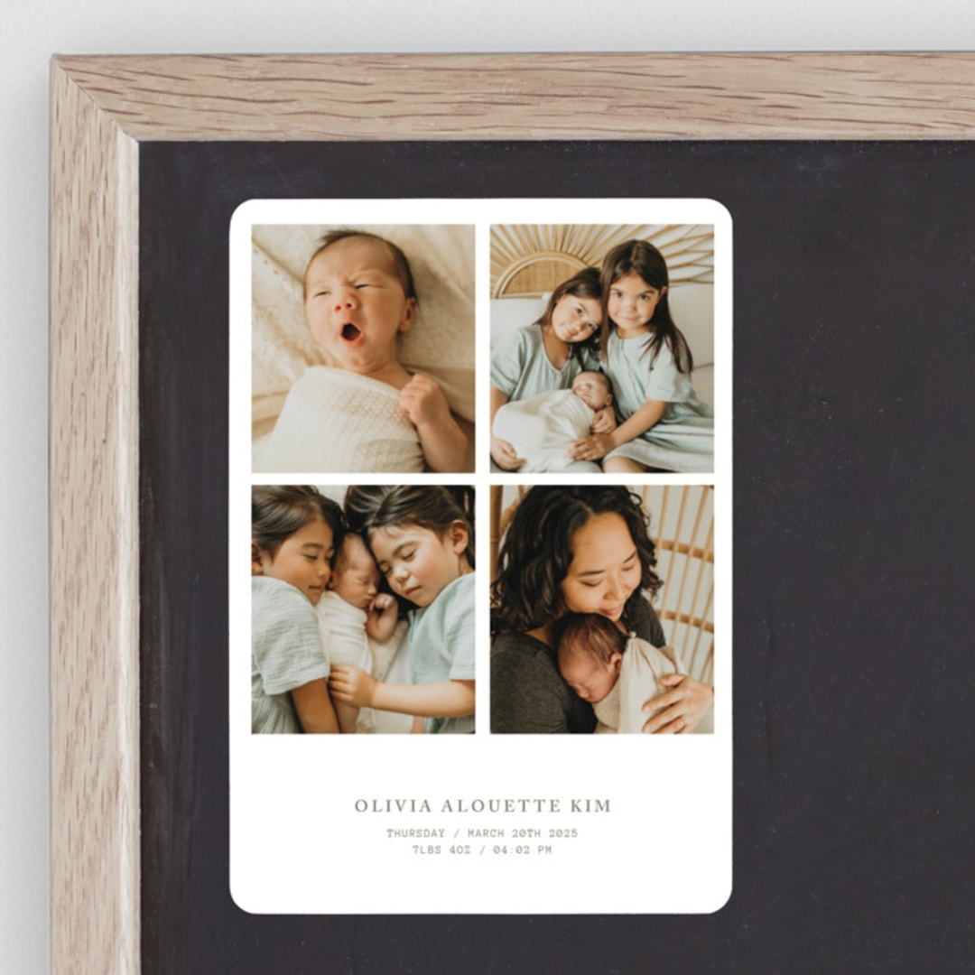 "love in a grid" - Birth Announcements in Snow by Bramble Studio - Front