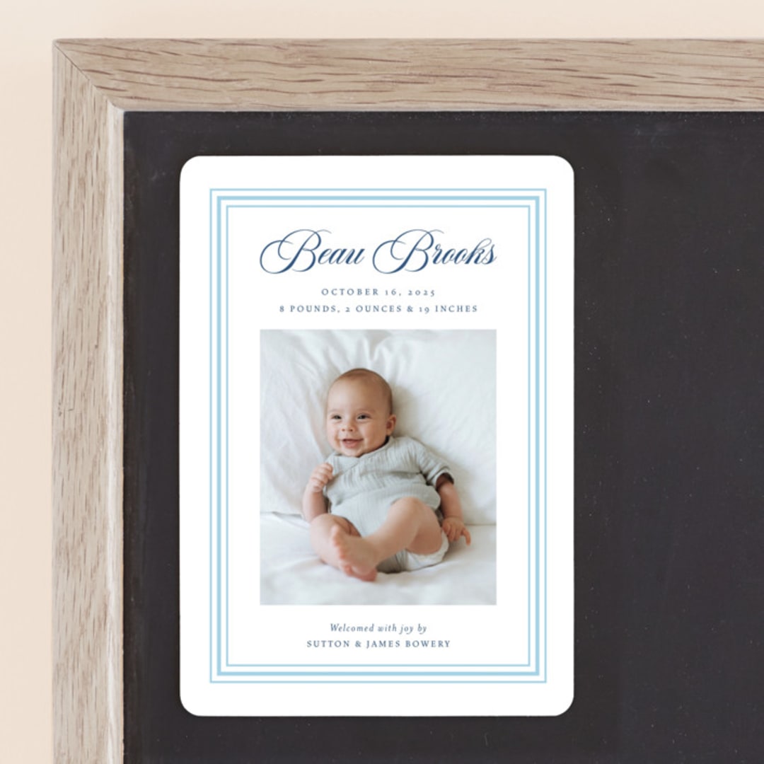"Little Darling" - Birth Announcements in Baby Blue by Alston Foster - Front