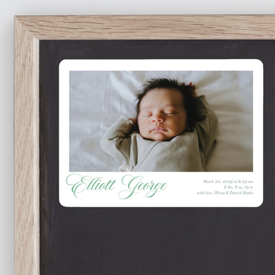 "Hollis" - Birth Announcements in Clover by Megan Davis - Front