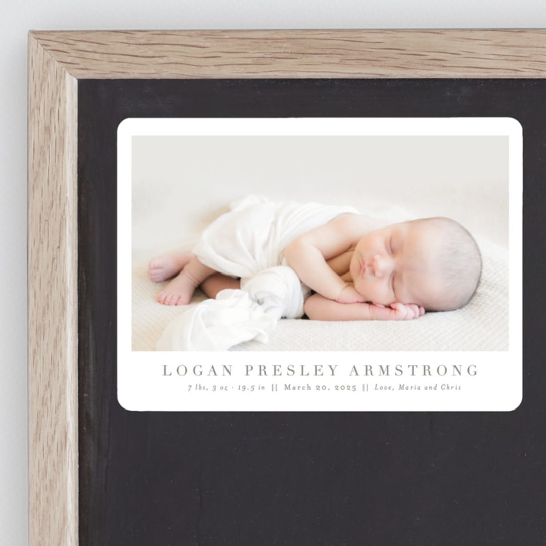 "Menil" - Birth Announcements in Fawn by Megan Davis - Front