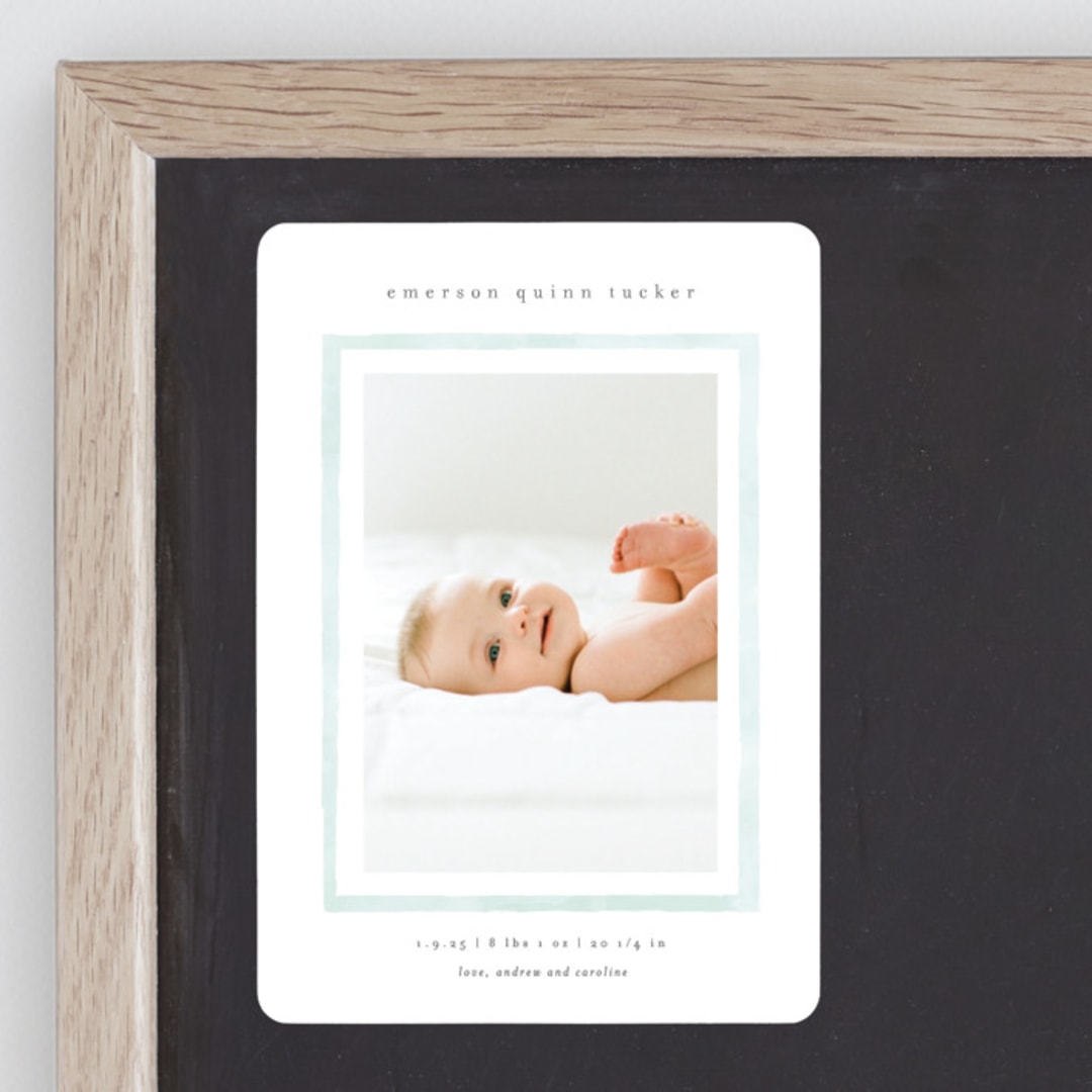 "Golightly" - Birth Announcements in Mint by Lauren Chism - Front