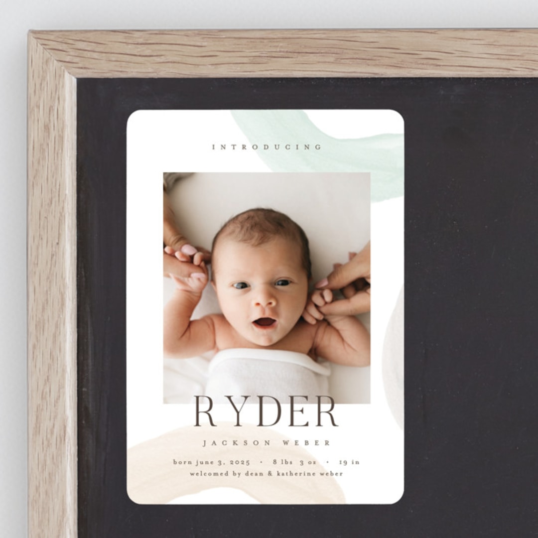 "Shapes and Colors" - Birth Announcements in Wanderlust by Pixel and Hank - Front